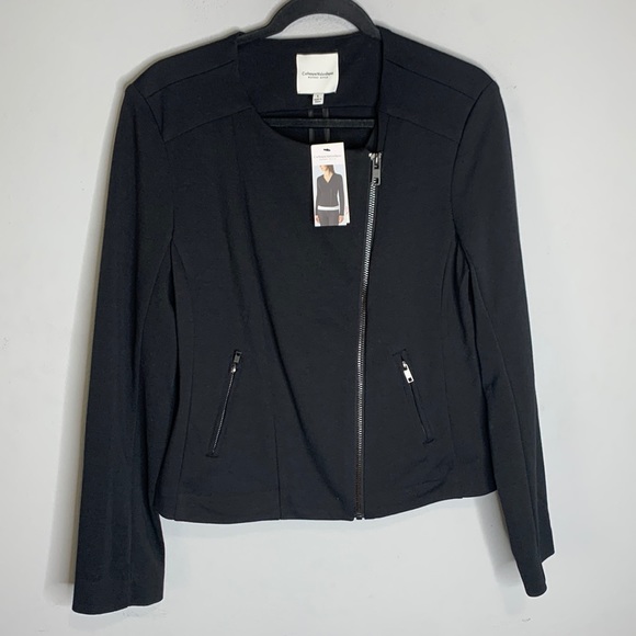 Catherine Malandrino Jackets & Blazers - NWT Catherine Malandrino black asymmetrical moto jacket L